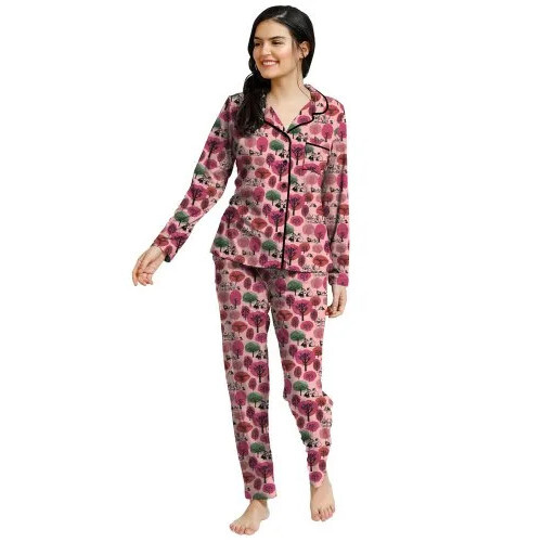 Ladies Full Sleeve Night Suit - Color: Multicolor
