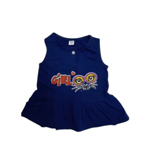 Navy Cotton Lycra Frock