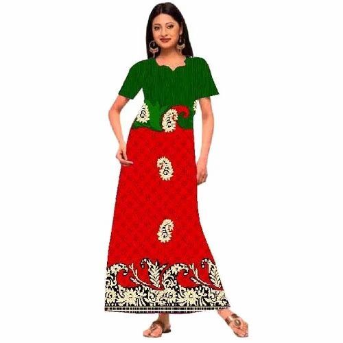 Printed Ladies Cotton Gown