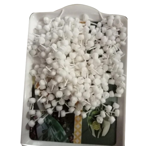 White Round Cotton Wicks - Fabric Type: Velboa