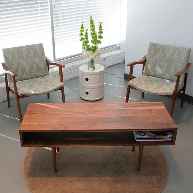 Furniture Wooden Rectangle Sofa Center Table for Living Room | Rectangular Coffee Centre Table Shelf Storage | Natural Finish