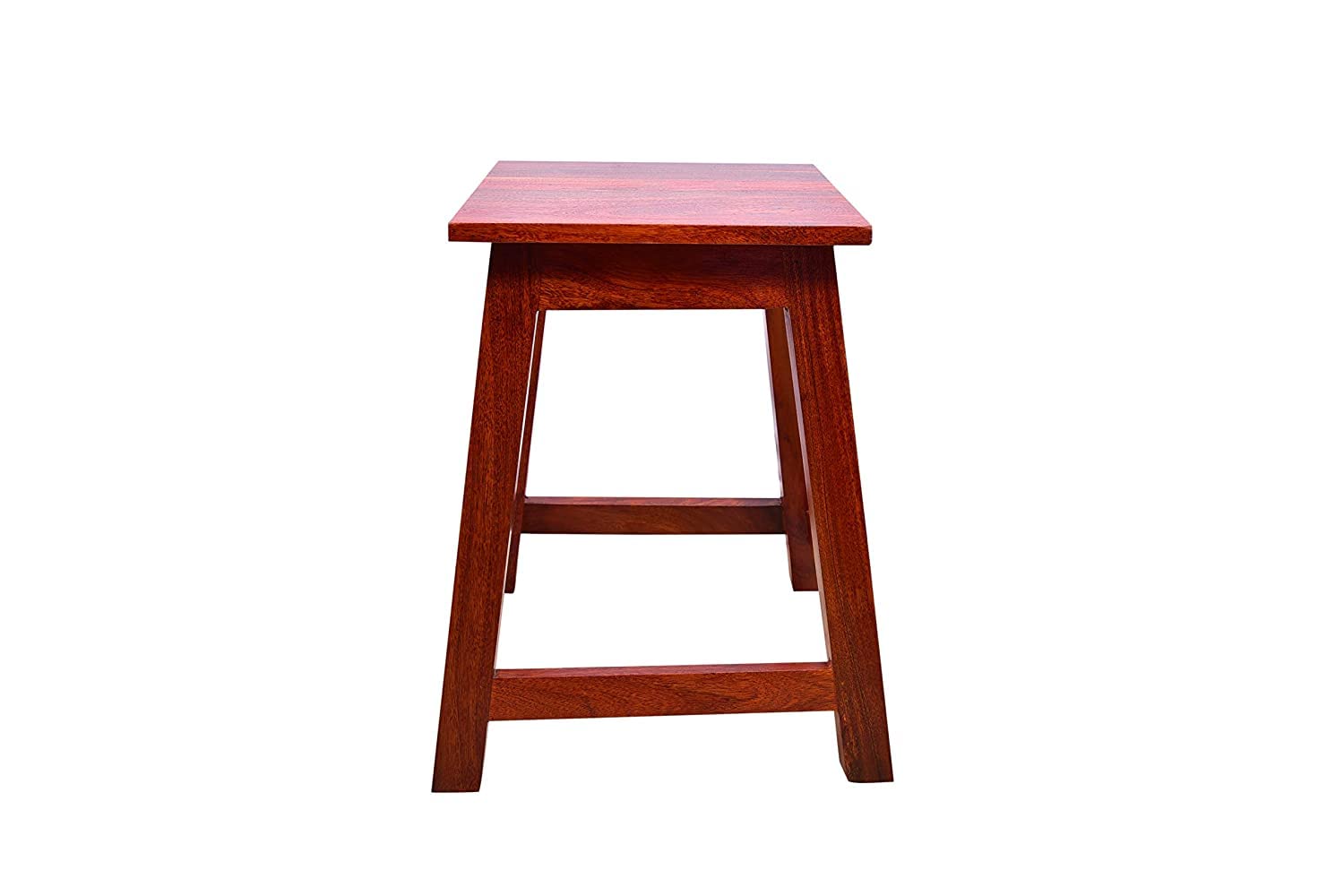 Solid Wood Side Corner Lamp Stool Step Square Table for Living Room Bedroom Hall Home Wooden Sitting Stools Furniture (Teak Finish) (15 Inch)