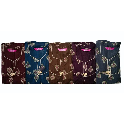 Ladies Cotton Printed Maxi Dress
