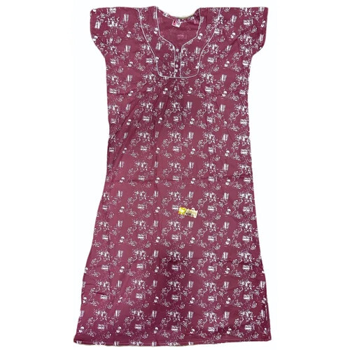 XL Size Ladies Printed Cotton Nightgown