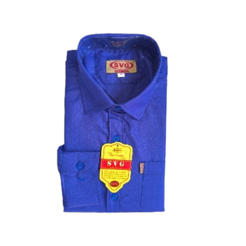 Mens Blue Cotton Shirt