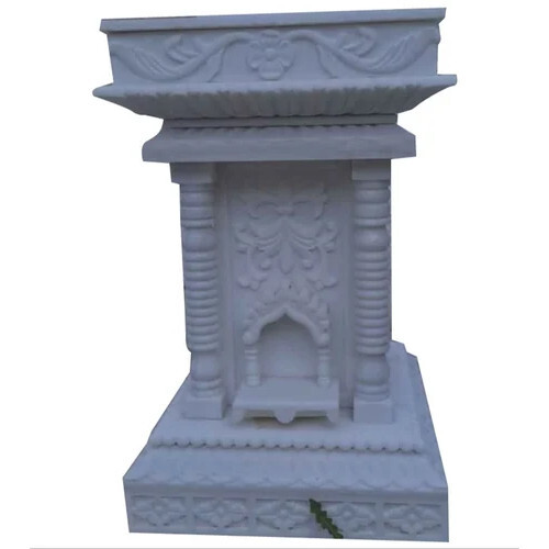 3 x 1.5 Feet Outdoor White Marble Temple