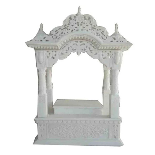 Craved Outdoor Makrana Marble Temple - Color: White