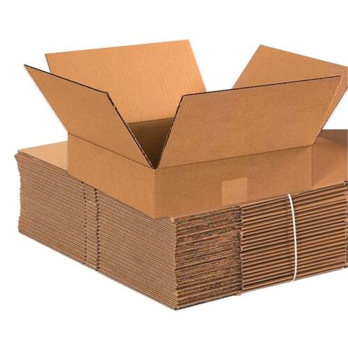 Single Wall 3 Ply Brown Plain Corrugated Box - Color: Gray