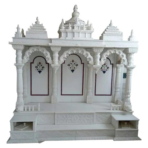 Triple Outdoor White Marble Temple - Color: 4 X 4.5 Feet