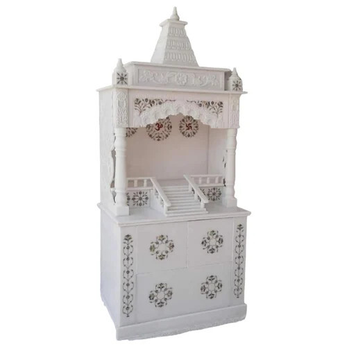 Vertical Inlay Work Makrana Marble Temple