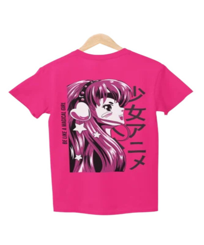 Girls Pink Cotton T Shirt