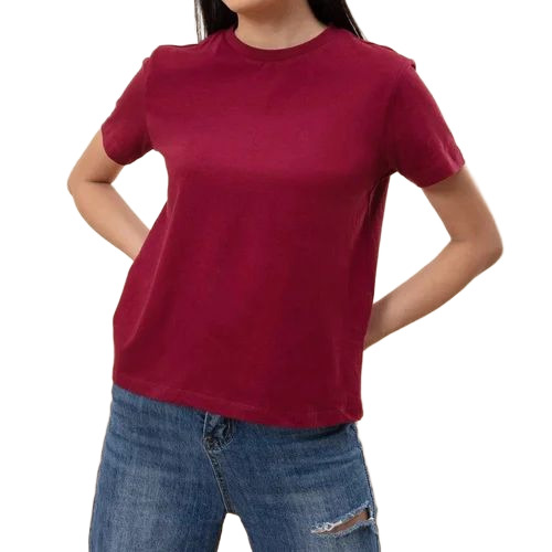 Ladies Plain Solid T Shirt