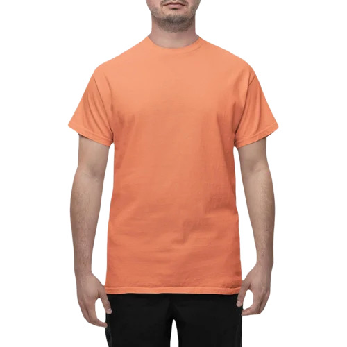 Men Plain Orange T Shirt