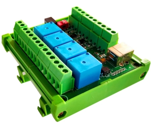 Usb 4 Channel Relay Board-Din Rail