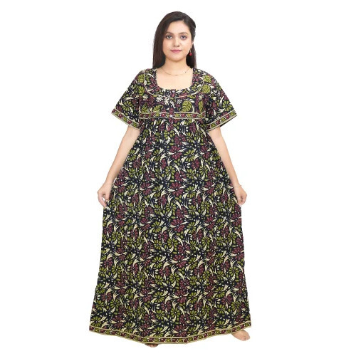 Paradise Floral Printed Cotton Nighty for Daily Wear