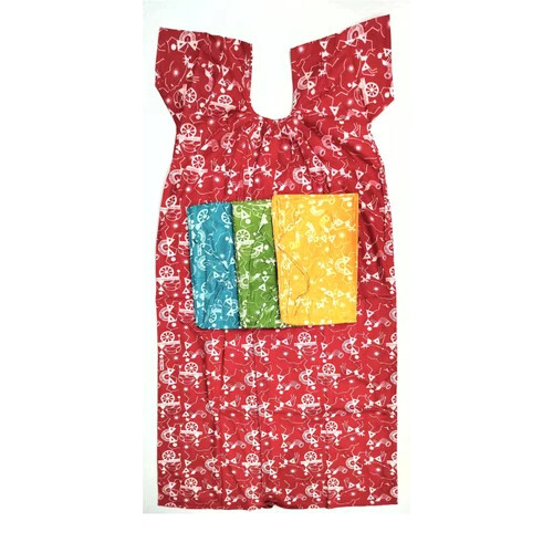 Regular Fit Printed Cotton Nighties - Color: Red