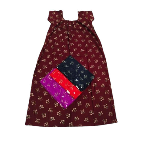 Relaxed Fit Ladies Cotton Printed Nighty