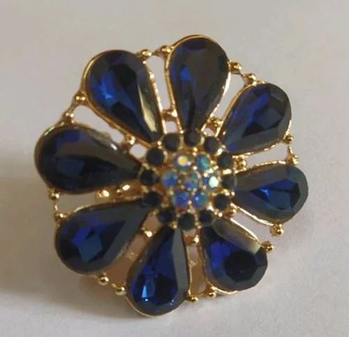 Brass Blue Finger Ring