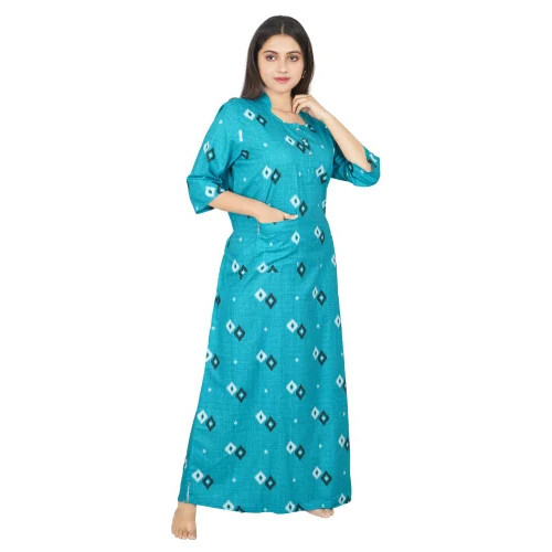 Elegant Design 3/4 Sleeves Ladies Nighty