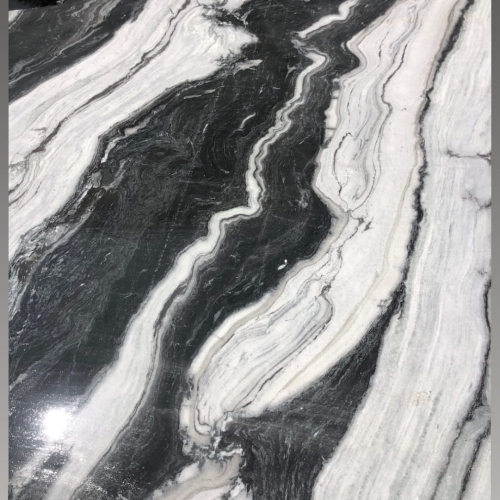 White Zig Zag Marble Slab