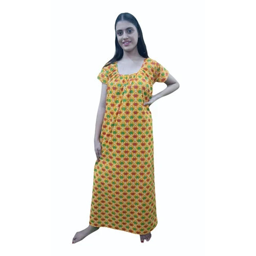 Yellow Ladies Cotton Nighty