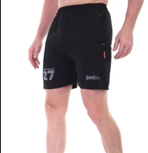 Degan Gray Ns Lycra Men Sports Shorts - Color: Black