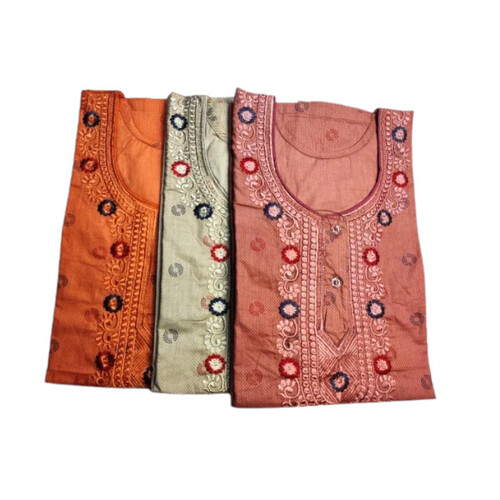 Cotton Printed Embroidery Nighty