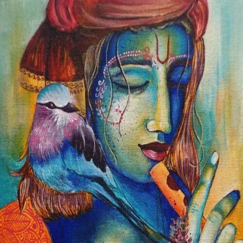 Krishna Hand Painting
