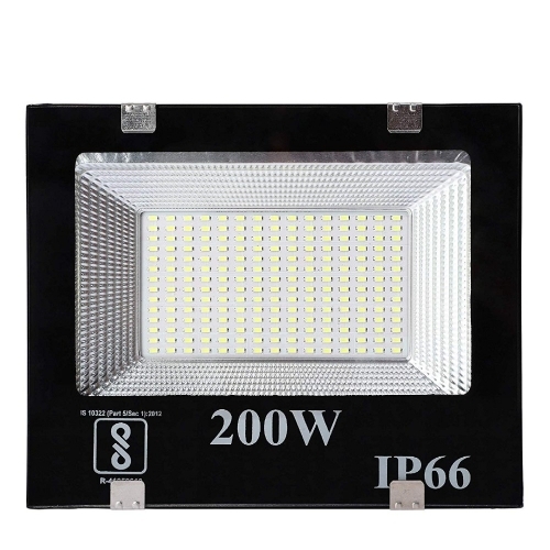 200 Watt Led Flood Light - Metal, Black, IP66 | Heavy Duty Electric Power Supply, 220 Volt, 1 Year Warranty, Ideal for Industrial Use