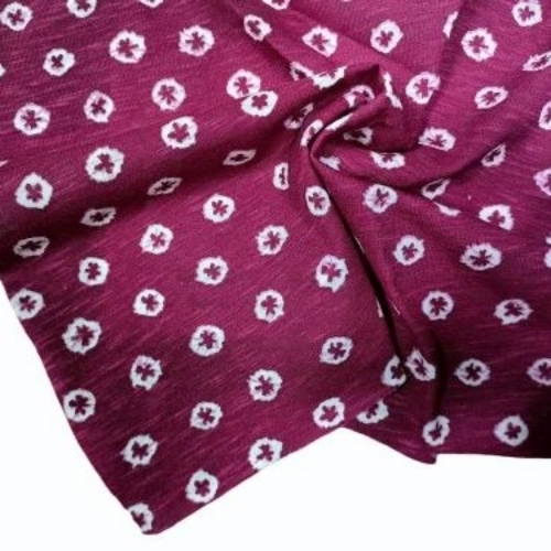 Magenta Cotton Printed Fabric