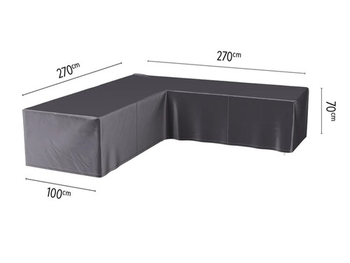 L Shape Polco Premium Outdoor Furniture Covers - Color: Black/Brown/Grey