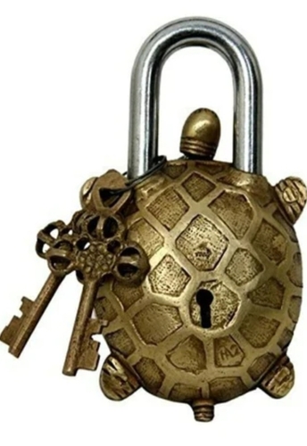 वेदिक आर्ट और क्राफ्ट पीतल की कछुआ ताला