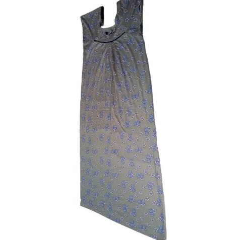 Ladies Grey Printed Cotton Nighty