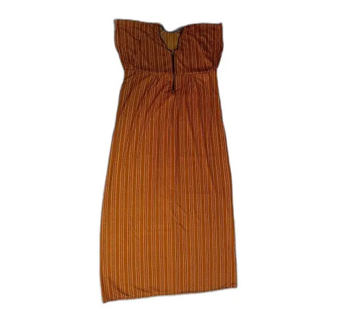 Sarina Ladies Striped Printed Cotton Nighty - Color: Brown