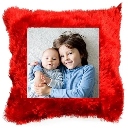 Sublimation Red Square Fur Cushion 