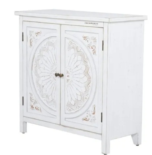 Furnweave Wooden Carved Cabinet For Storage