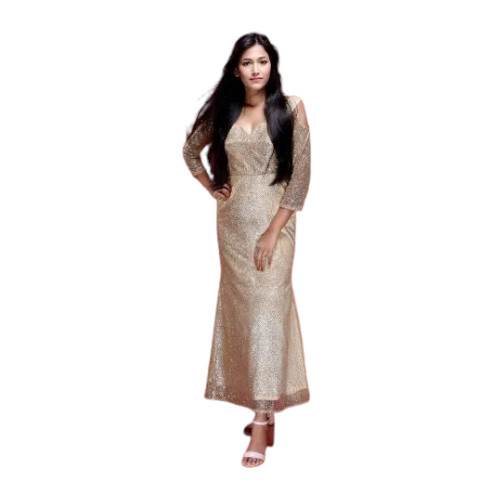 Ladies Golden Glitters Net One Piece