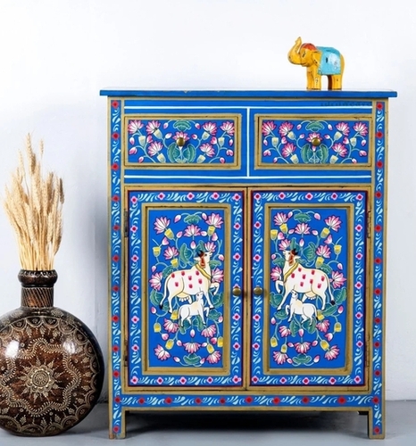 Furnweave Gau Wooden Handpainted Cabinet