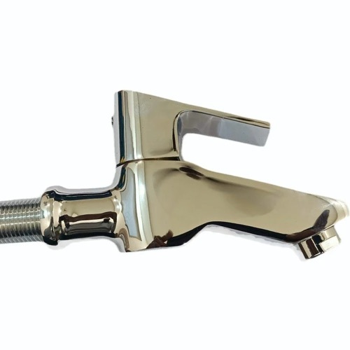 Brass Long Body Bib Cock Aqua Marina - Color: Silver