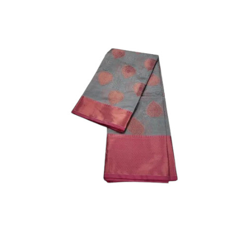 Grey Tussar Silk Saree