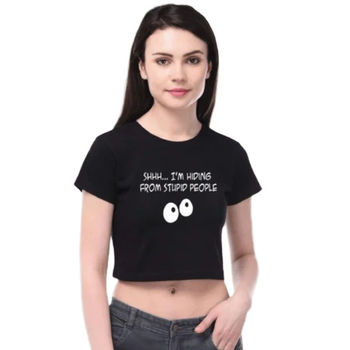 Ladies Black Crop Tops