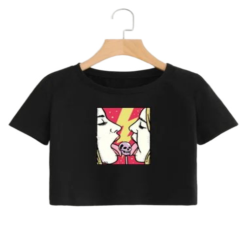 Ladies Half Sleeve Crop Top