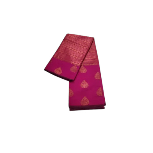 Ladies Magenta Tussar Silk Saree