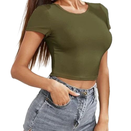 Ladies Plain Crop Tops