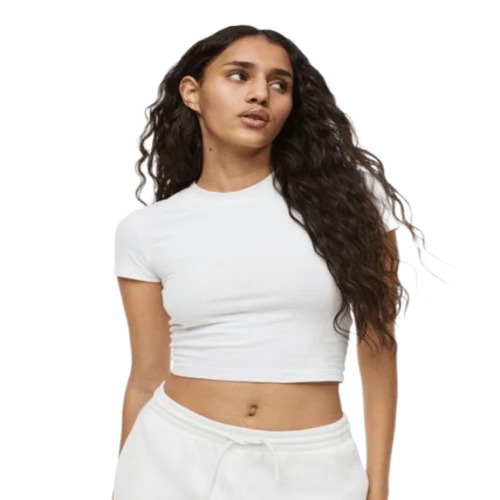 White Plain Crop Tops