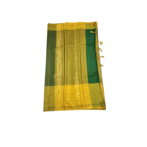 Yellow Dupion Silk Saree