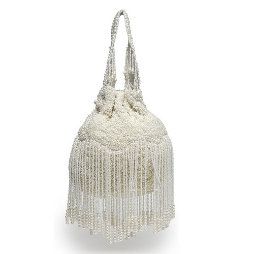 Designer White Pearl Potli