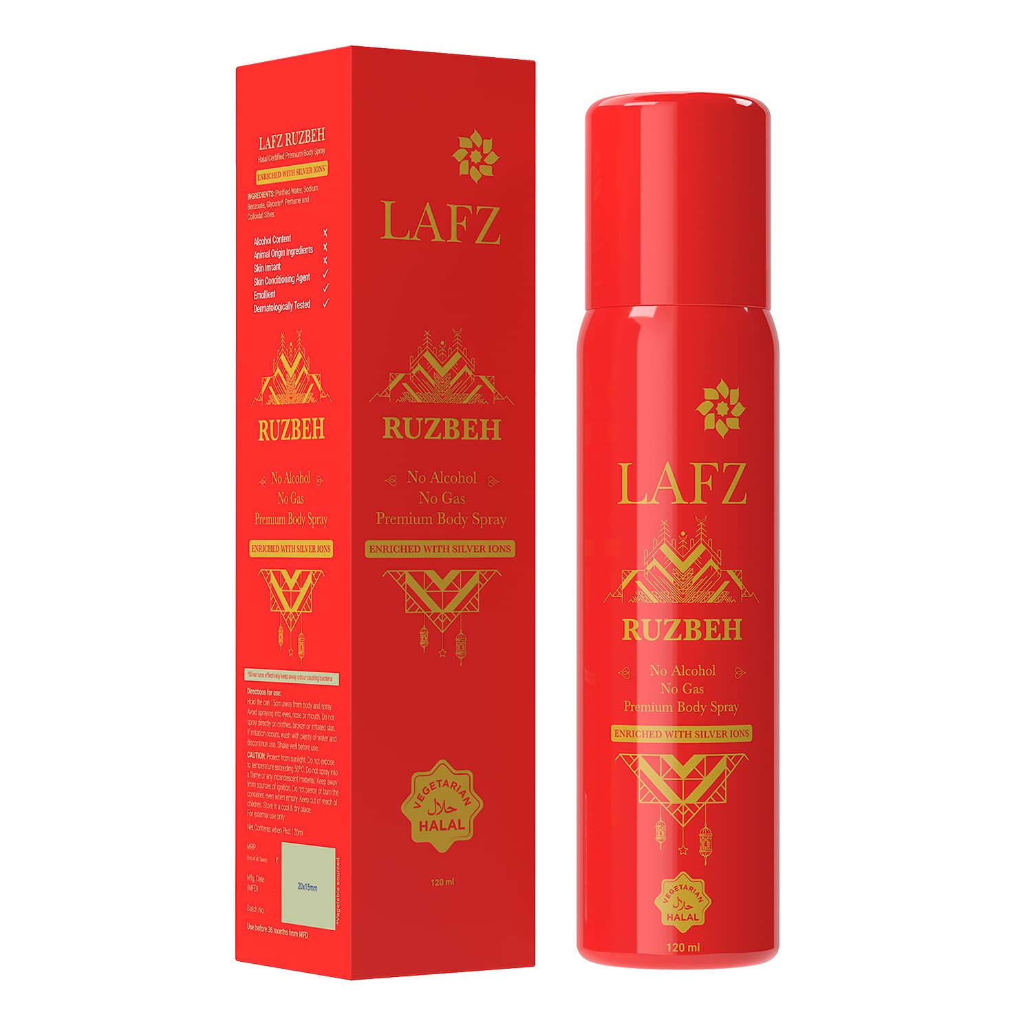 Lafz Ruzbeh Premium Body Spray 120 Ml - Gender: Male