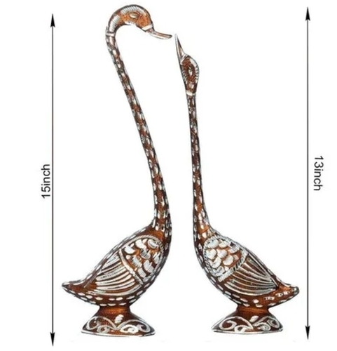 15inch Golden Swan Pair Statue