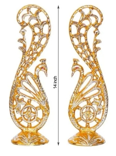 Golden Aluminum Peacock Statue